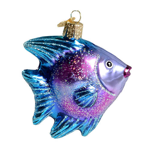 Old World Christmas Tropical Angelfish Blue/Purple - No Box Nb1719