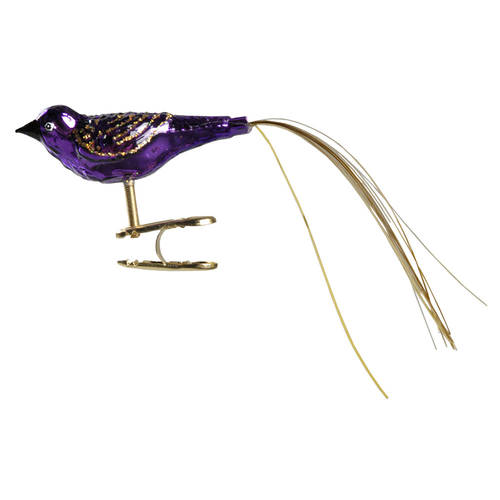 Old World Christmas Lovebird-Purple Clip On - Nb1365, No Box