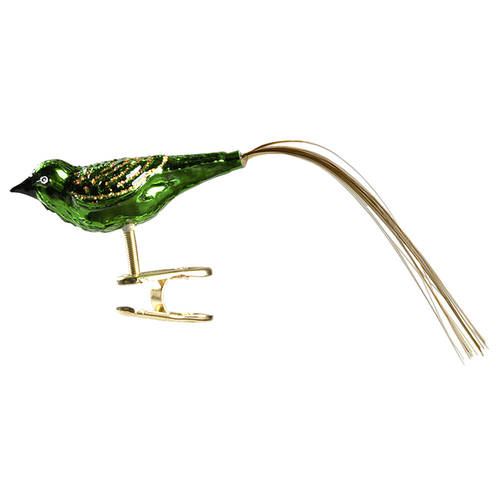 Old World Christmas Lovebird-Green Clip On - Nb1364, No Box