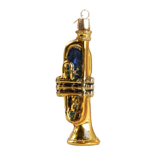 Old World Christmas Trumpet-Blue - No Box Nb1305
