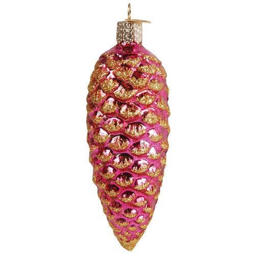 Old World Christmas Shimmering Cone-Pink - Nb1054, No Box