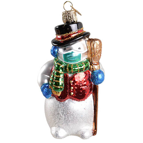 Old World Christmas Snowman With Face Mask - No Box Nb3198