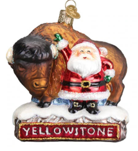 Old World Christmas Santa With Bison Yellowstone - No Box Nb3314