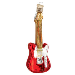 Old World Christmas Electric Guitar-Red - Nb689, No Box