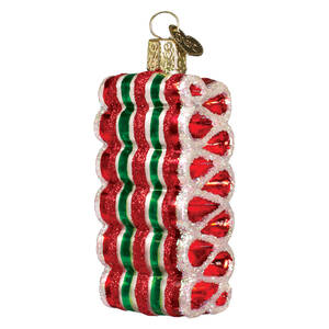 Old World Christmas Ribbon Candy-Red 2 Green Stripes - Nb677, No Box