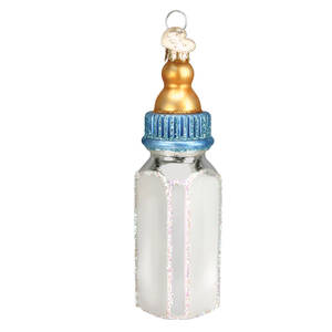 Old World Christmas Baby Bottle-Blue - Nb658, No Box