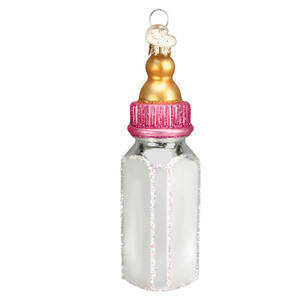 Old World Christmas Baby Bottle-Pink - Nb657, No Box