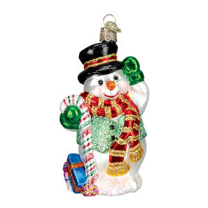 Old World Christmas Candy Cane Snowman - No Box