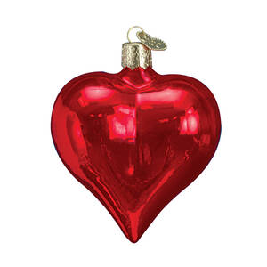 Old World Christmas Large Shiny Red Heart - No Box