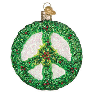 Old World Christmas Holly Peace Symbol - No Box Nb3642