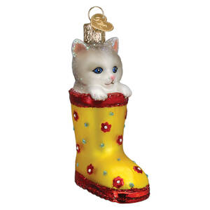 Old World Christmas Kitten In Rain Boot - No Box Nb3406