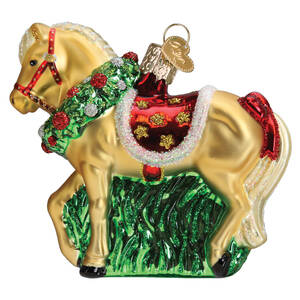 Old World Christmas Horse With Wreath - No Box Nb3380