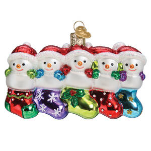 Old World Christmas Snow Family Of 5 - No Box Nb3319