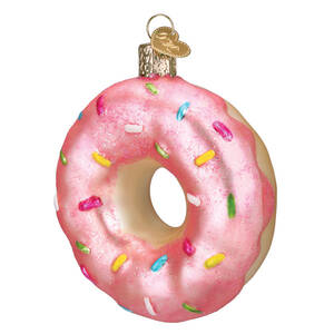 Old World Christmas Pink Sprinkles Donut - No Box Nb3287