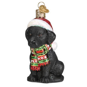 Old World Christmas Holiday Black Labrador Puppy - No Box Nb3278