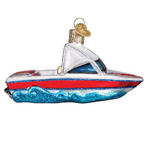 Old World Christmas Ski Boat - No Box Nb3245