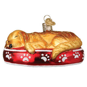 Old World Christmas Sleepy Golden Retriever - No Box Nb3174