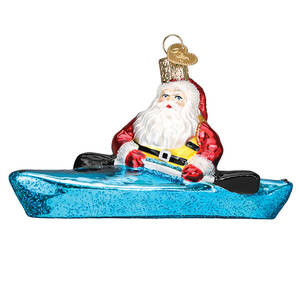Old World Christmas Santa In Kayak - No Box Nb3159