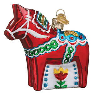 Old World Christmas Swedish Dala Horse - No Box Nb3124