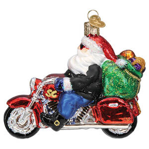 Old World Christmas Biker Santa - No Box Nb3115