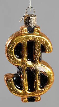 Old World Christmas Dollar Sign - No Box Nb2286