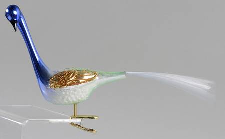 Birds - Clip-On Winter Wonderland Peacock-Green - No Box