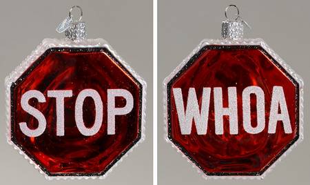 Old World Christmas Stop Sign - No Box Nb2130