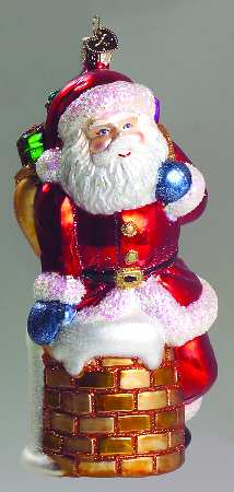 Santa and Mrs Claus Santa In Chimney-Large - No Box