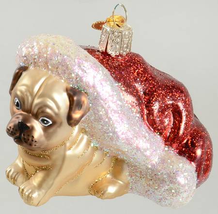 Old World Christmas Holiday Pug Puppy - No Box Nb2209