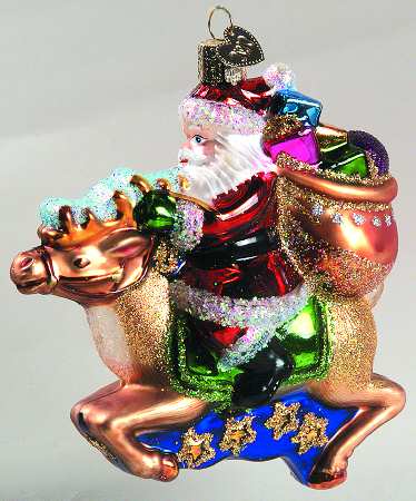 Santa and Mrs Claus Santa On Reindeer - No Box