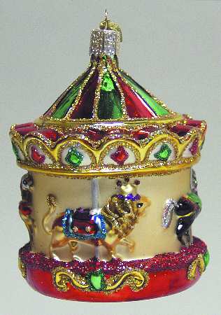 Old World Christmas Carousel-Red & Green - No Box Nb1803