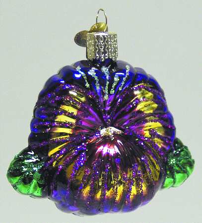 Old World Christmas Pansy Blue And Purple - No Box Nb1863