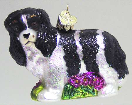 Old World Christmas King Charles Spaniel-Black - No Box Nb1178