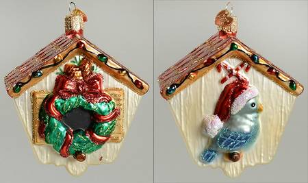 Birds-Hanging Christmas Birdhouse - No Box
