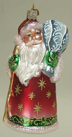 Santa and Mrs Claus Glistening Folk Santa  - No Box