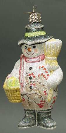 Snowmen Glistening Chickadee Snowman - No Box