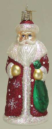 Santa and Mrs Claus Glistening Snowflake Santa - No Box