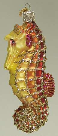 Old World Christmas Orange Sea Horse - No Box Nb1887