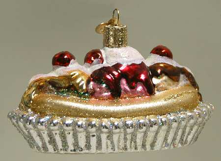 Food and Drink Banana Split-Silver Dish - No Box 66b
