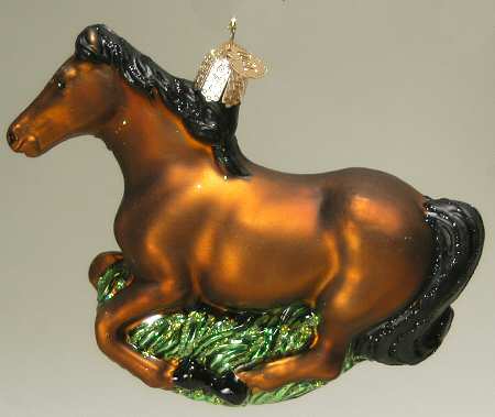 Old World Christmas Mustang-Solid Brown Horse - No Box