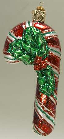 Old World Christmas Holly Candy Cane - Nb686, No Box