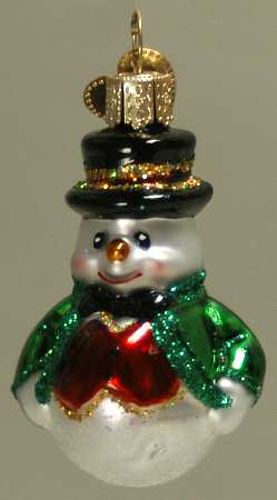 Snowmen Happy Snowman-Green Coat - No Box