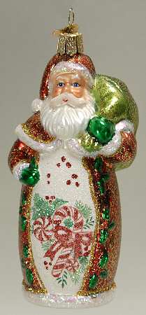 Santa and Mrs Claus Glistening Holly Jolly Santa - No Box