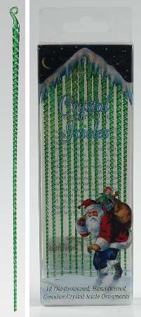 Old World Christmas Green Crystal Icicles-Set Of 12 - With Box Bx750