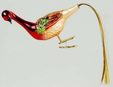 Birds - Clip-On Christmas Peacock - No Box