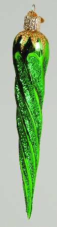 Old World Christmas Glittler Icicle-Green - Nb944, No Box