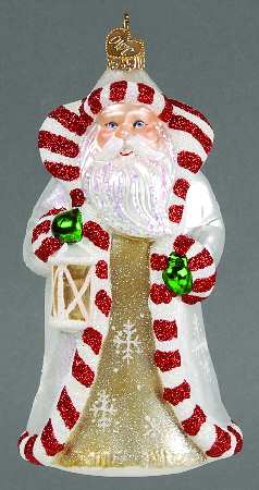 Santa and Mrs Claus Glistening Santa With Lantern - No Box