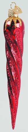 Old World Christmas Glittler Icicle-Red - Nb946, No Box