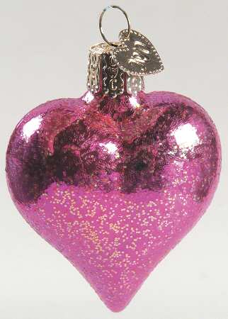 Old World Christmas Asst Heart-Pink #1 Dark - No Box Nb1904