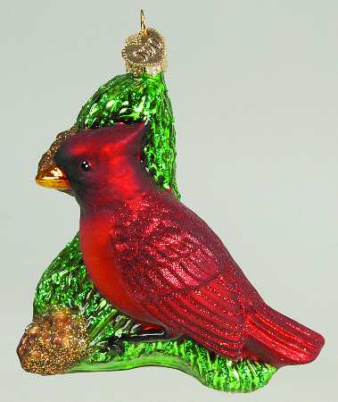 Birds-Hanging Cardinal On Branch - No Box